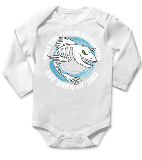 Fishermen Vintage born 1992 Birthday funny sayings Long Sleeve Baby One-Piece