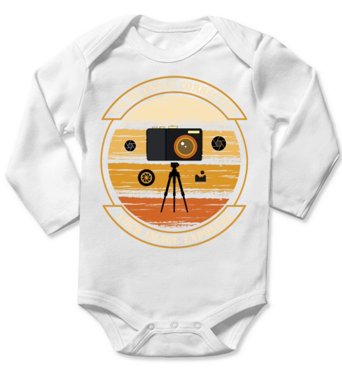 Funny photographer shirt Im Silently Correcting Long Sleeve Baby One-Piece