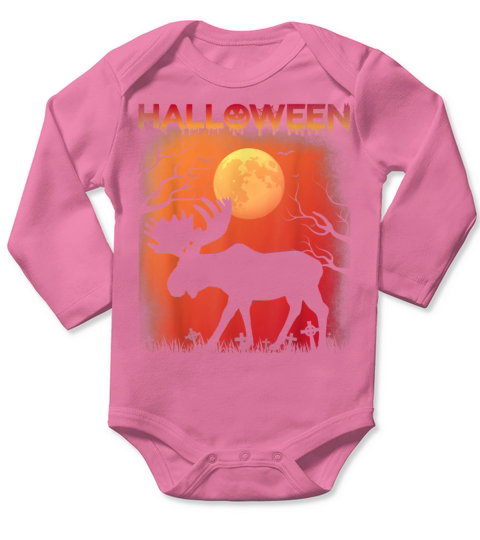 Halloween Themed Vintage Style Moose Halloween Hol Long Sleeve Baby One-Piece