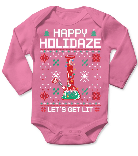 Happy Holidaze 420 Weed Ugly Long Sleeve Baby One-Piece