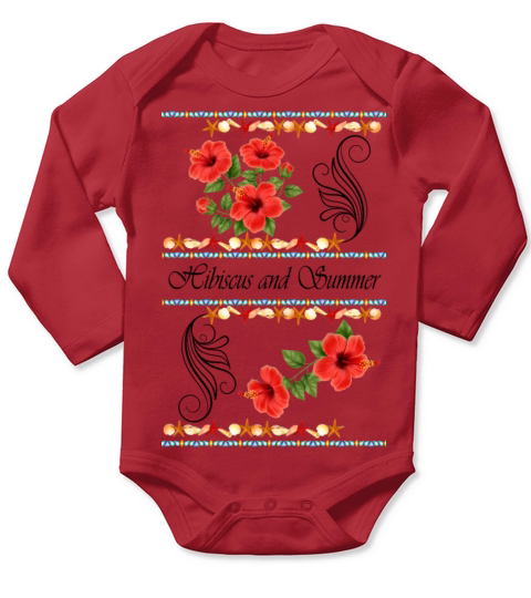 Hibiscus and Summer - Vintage Long Sleeve Baby One-Piece