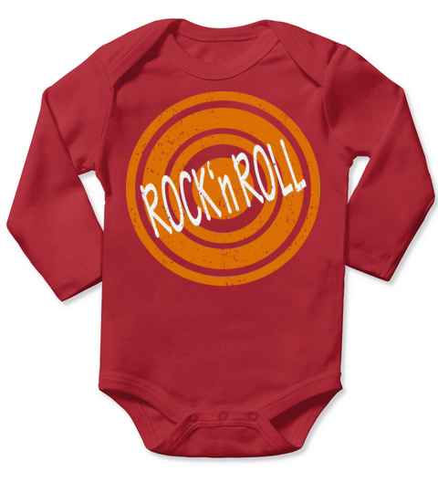 Rock n Roll White Word Long Sleeve Baby One-Piece