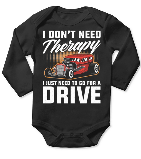 Therapy Hot Rod Classic Car Vintage Hotrod Long Sleeve Baby One-Piece