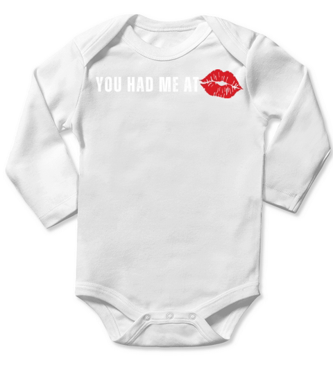 Valentines Day You had me at first kiss Long Sleeve Baby One-Piece