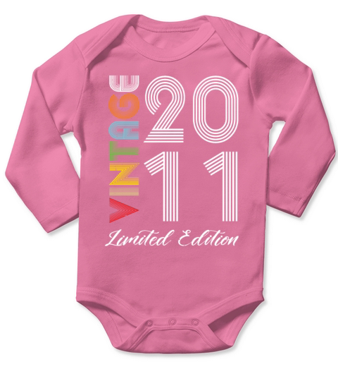 Vintage 2011 Vintage Birthday Retro Vintage Long Sleeve Baby One-Piece