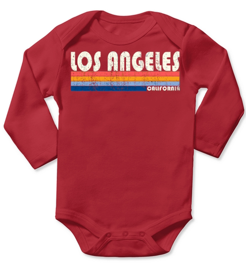 Vintage 70S 80S Style Los Angeles Ca Long Sleeve Baby One-Piece