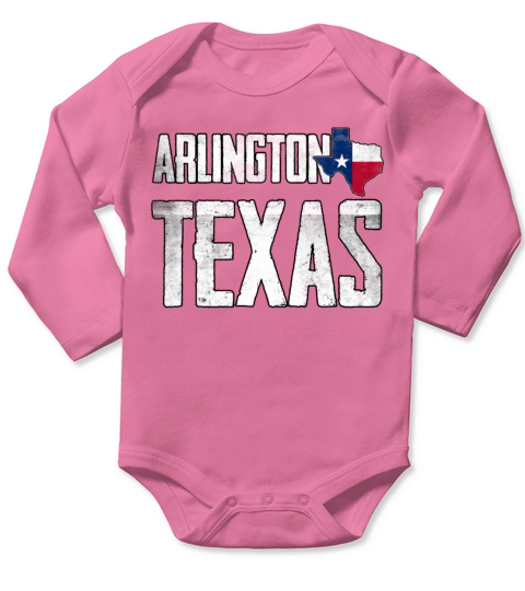 Vintage Arlington Texas Flag Long Sleeve Baby One-Piece