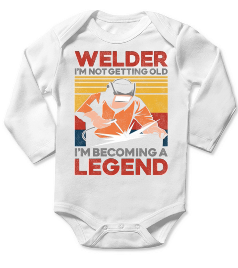 Welder Welding Vintage Retro Long Sleeve Baby One-Piece