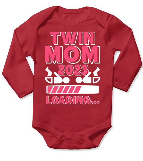 Womens Twin Mama Twin Mom to Be Pregnancy Long Sleeve Baby One-Piece