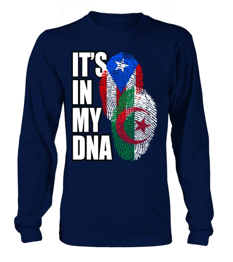 Algerian And Puerto Rican Mix Heritage DNA Flag Long sleeved Unisex
