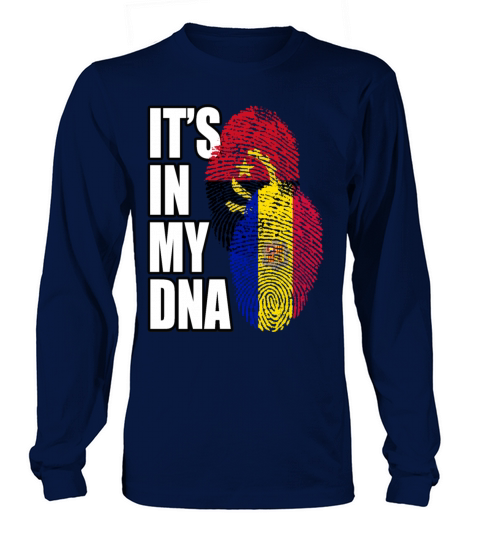 Angolan And Andorran Mix Heritage DNA Flag Long sleeved Unisex