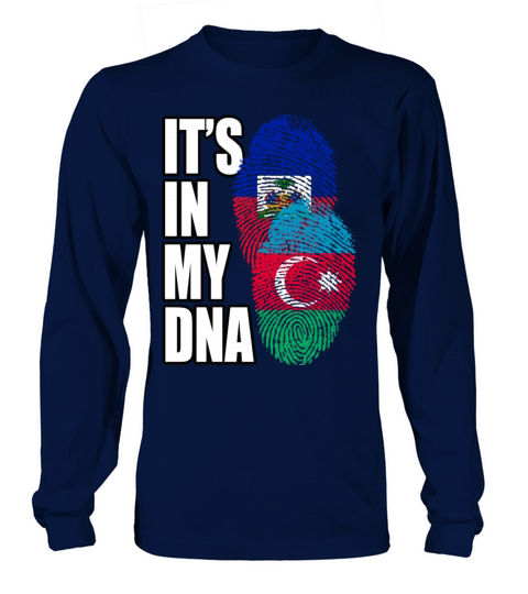 Azerbaijani And Haitian Mix Heritage DNA Flag Long sleeved Unisex