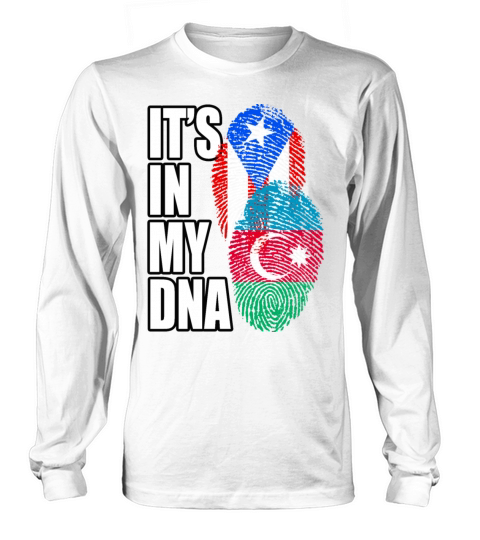 Azerbaijani And Puerto Rican Mix Heritage DNA Flag Long sleeved Unisex