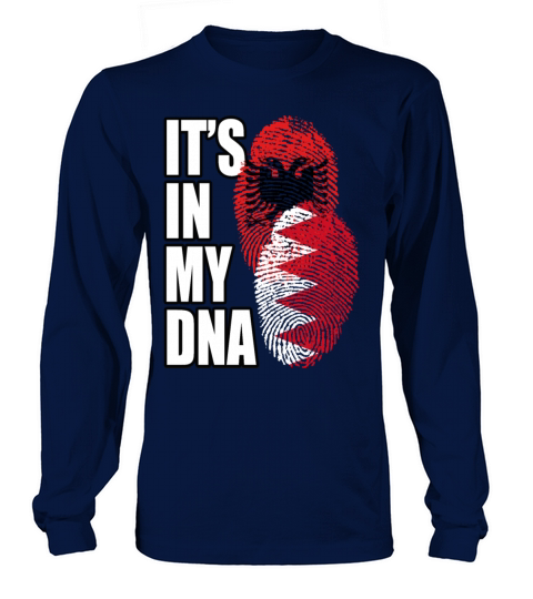 Bahraini And Albanian Mix Heritage DNA Flag Long sleeved Unisex