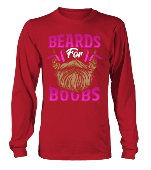 Beards For Boobs Breast Cancer Awareness Pink Long sleeved Unisex