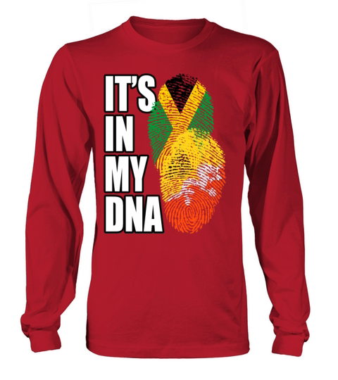 Bhutanese And Jamaican Mix Heritage DNA Flag Long sleeved Unisex