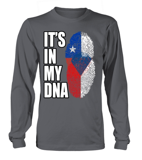 Czech And Chilean Mix Heritage DNA Flag Long sleeved Unisex