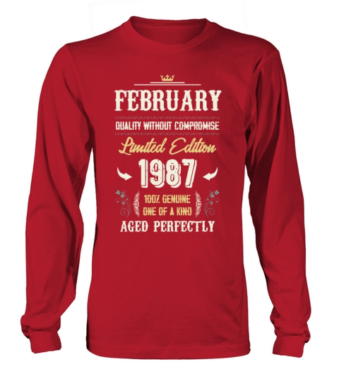 February 1987 Vintage Birthday Present Long sleeved Unisex