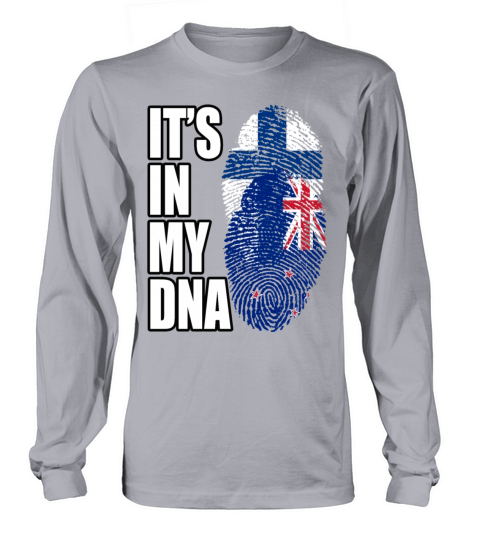 Finland And New Zealand Mix Heritage DNA Flag Long sleeved Unisex