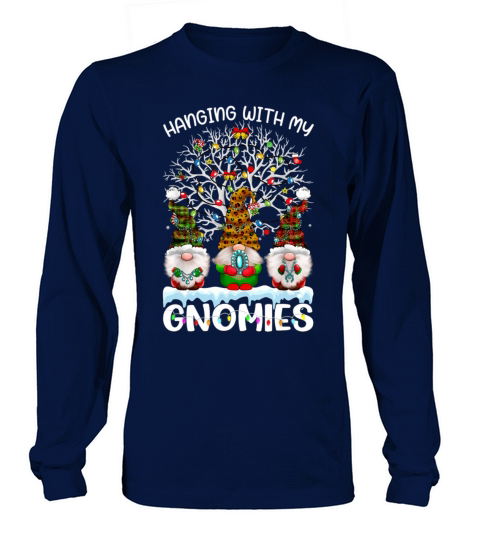 Hanging With My Gnomies Nordic Santa Gnome Christm Long sleeved Unisex