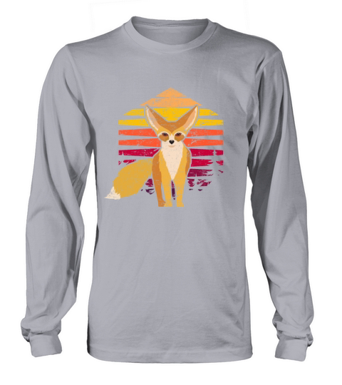 Retro Vintage Fennec Fox Cute Foxes Kawaii Fennec Long sleeved Unisex