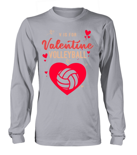 V Is For Valentines Day Funny Gamer volleyball Boy Long sleeved Unisex