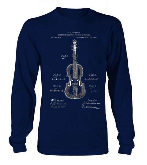 Vintage Patent Print 1888 Violin Player Long sleeved Unisex