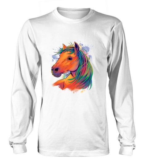 Watercolor Horse Realistic Long sleeved Unisex