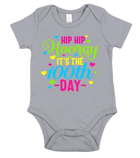 100 Days Of School Smarter Hip Hip Hooray Its Short Sleeve Baby One-Piece