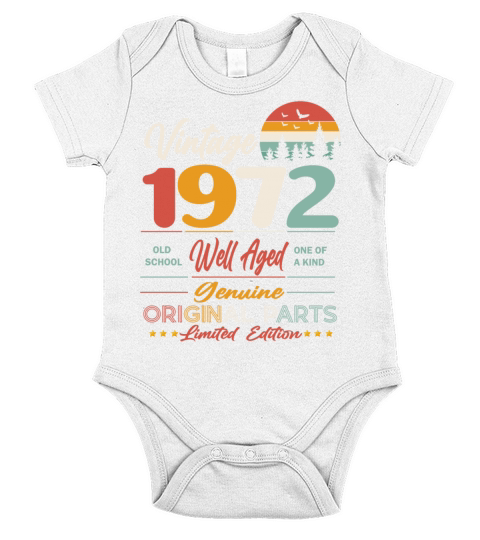 1972 Original vintage vintage retro birthday Short Sleeve Baby One-Piece