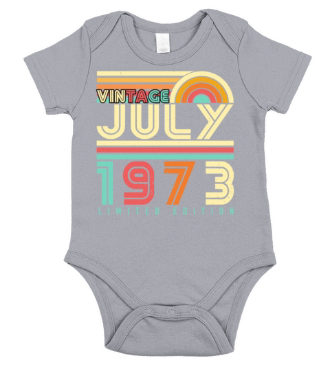 1973 In July Vintage Short Sleeve Baby One-Piece
