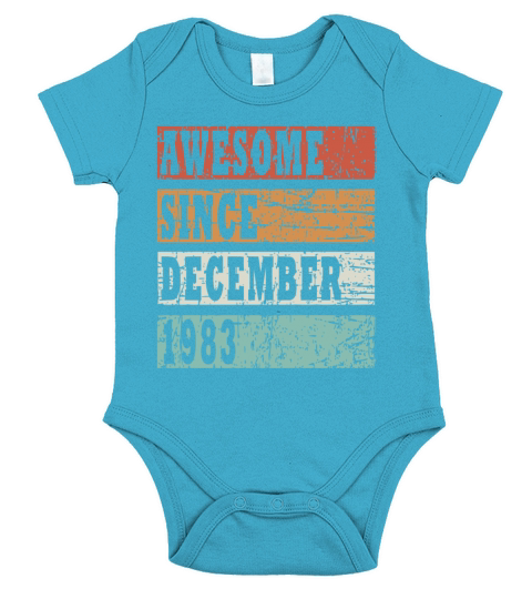 1983 Born In December Retro Gift Idea Short Sleeve Baby One-Piece