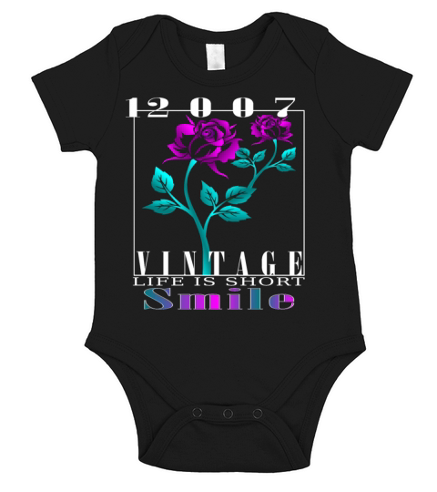 2007 Born Vintage Rose Gift Short Sleeve Baby One-Piece