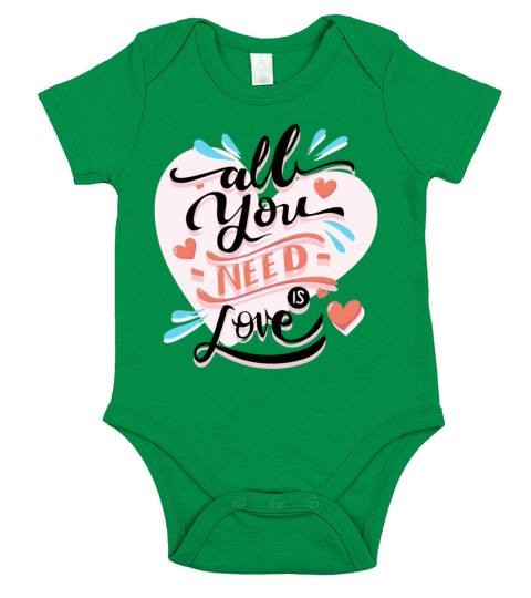 All you Need is love Short Sleeve Baby One-Piece