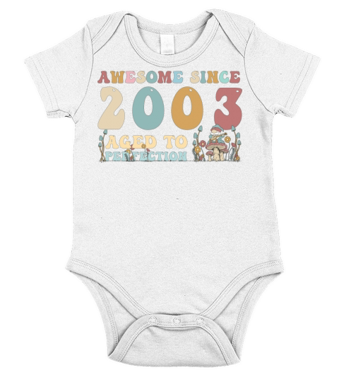 Awesome since 2003 - 20th Birthday - 2023 Groovy Short Sleeve Baby One-Piece