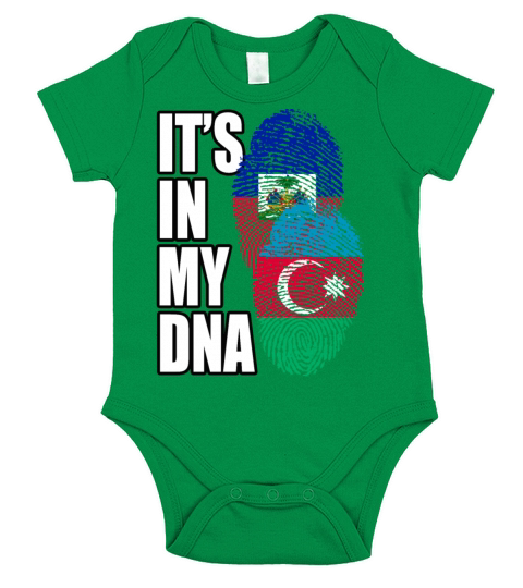 Azerbaijani And Haitian Mix Heritage DNA Flag Short Sleeve Baby One-Piece