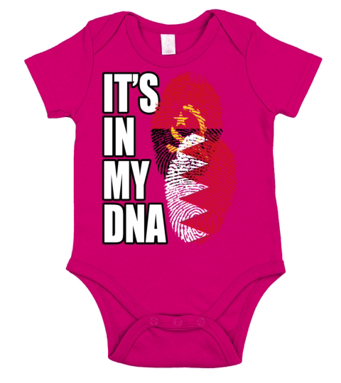 Bahraini And Angolan Mix Heritage DNA Flag Short Sleeve Baby One-Piece