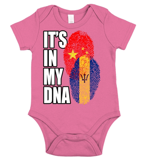 Barbadian And Chinese Mix Heritage DNA Flag Short Sleeve Baby One-Piece