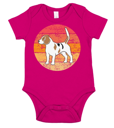 Beagle Dog Lover Retro Vintage Gift Short Sleeve Baby One-Piece