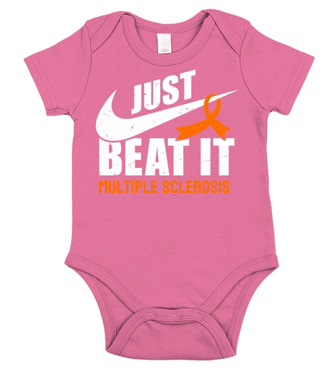 Beat Multiple Sclerosis Awareness Orange Ribbon Short Sleeve Baby One-Piece