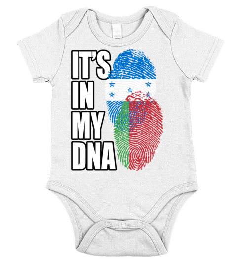 Belarusian And Honduran Mix Heritage DNA Flag Short Sleeve Baby One-Piece