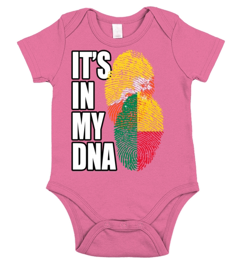 Bhutanese And Benin Mix Heritage DNA Flag Short Sleeve Baby One-Piece