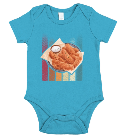 chicken tenders vintage design Short Sleeve Baby One-Piece