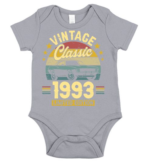 Classic 1993 30 Years Old Vintage 30th Birthday Short Sleeve Baby One-Piece