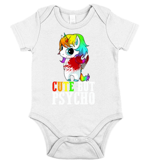 Cute But Psycho Christmas Gift Short Sleeve Baby One-Piece