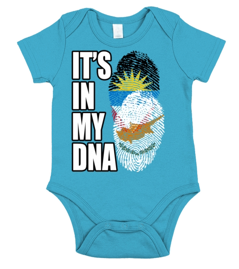 Cypriot And Antiguan Mix Heritage DNA Flag Short Sleeve Baby One-Piece