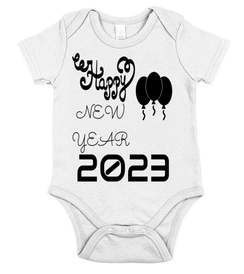 DI COLLECTION-HAPPY NEW YEAR-2023 Short Sleeve Baby One-Piece