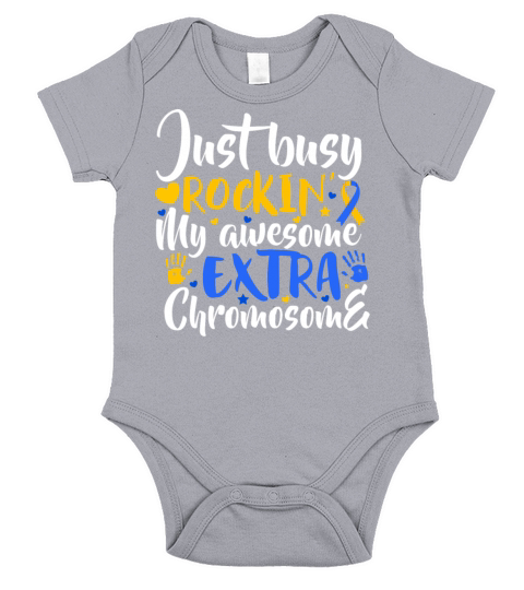 Down Syndrome Awareness Rockin Short Sleeve Baby One-Piece