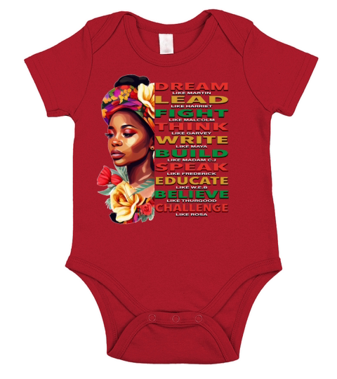 Dream Lead Think African American Black History Short Sleeve Baby One-Piece