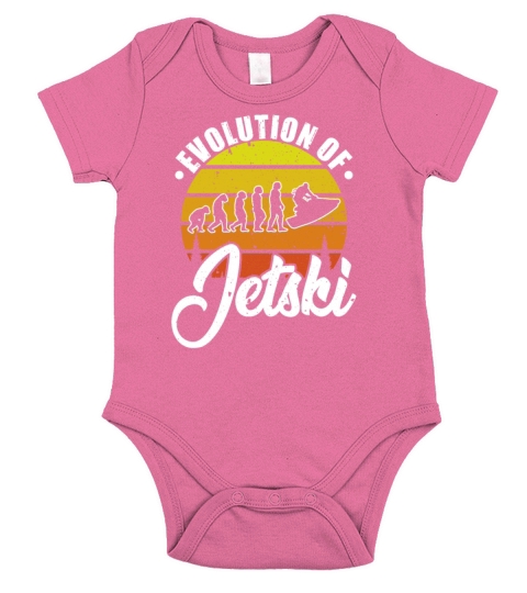 Evolution Of Jetski Vintage Wassersport Jetboot Short Sleeve Baby One-Piece